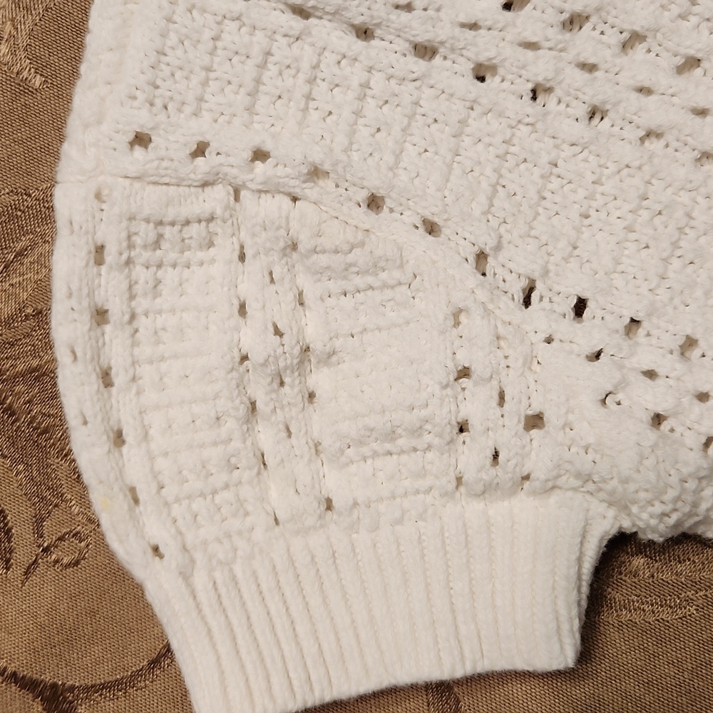 Heart-n-Crush Bolero Sweater White Knit Short Sleeve Size 7/ 8 (SM) - Picture 4 of 7